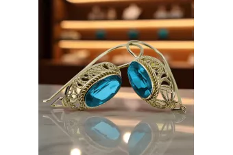  Aquamarine 14K Yellow gold Vintage craft vec023y